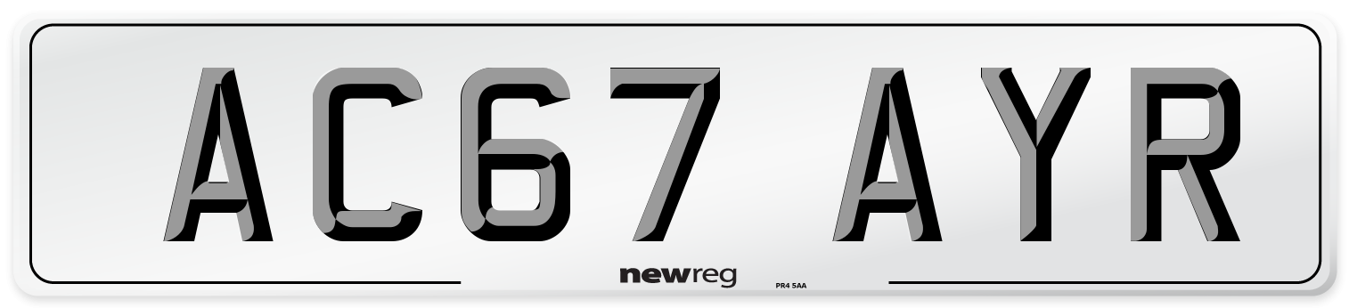 AC67 AYR Number Plate from New Reg